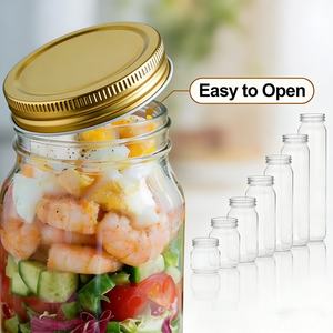 2oz 4oz 8oz 16oz 50ml 220ml 500ml Round Wide Mouth Food Storage Container Peanut Butter Glass <b>Jar</b> with Lids <b>for</b> <b>Jams</b> Sauces - Product Image 4