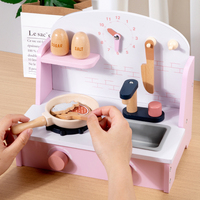 Ensemble de cuisine en bois pour enfants mini-poêle portable avec pots et ustensiles réalistes pour l'apprentissage précoce de la cuisine jouet