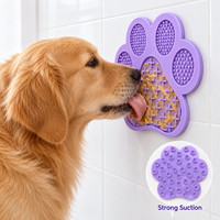 Bol interactif antidérapant en silicone en forme de patte de qualité alimentaire pour animaux de compagnie, pour une alimentation lente