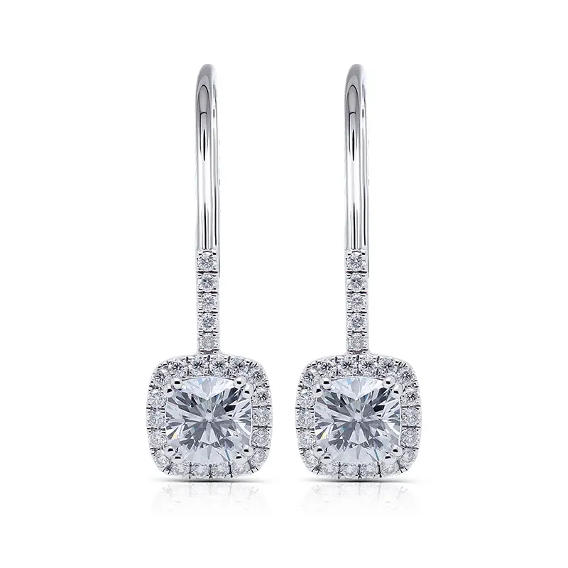 S925 Silber Farbe Diamant Ohrring für Frauen Luxus Blue Sapphire und Ruby Topaz Silber Schmuck Edelstein Diamant Ohr stecker