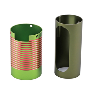 CNC Machined Aluminum Alloy Two Tone Anodized Red and Green <strong>Heat</strong> <strong>Dissipation</strong> Sleeve Precision Turning Housing for LED Light - Product Image 4