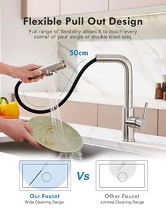 304 Stainless Steel Drinking Pull Down Spray Head Filter Water 3 Way Kitchen Faucet - Product Image 4