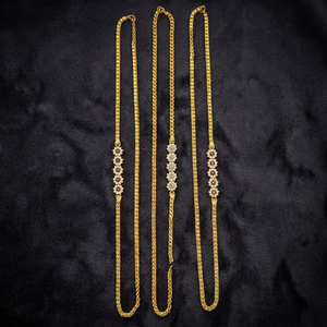 Colliers chaîne Mopu en or micronisé 14K, 18K, 24K avec pierres CZ, Colliers chaîne tendance, Chaîne en laiton, Bijoux en or avec pierres CZ, Vente en gros - Product Image 3