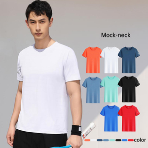 เสื้อยืดฝึกซ้อม แถบสะท้อนแสง เสื้อยืดโลโก้สั่งทำ คอกลม เสื้อยืดออกกำลังกายยืดหยุ่นสูงสำหรับผู้ชาย - Product Image 1