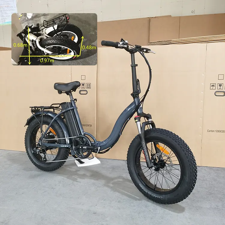 500W 전기 자전거 접이식 48V 전압 배터리 이동식 전기 접이식 자전거 20 인치 접이식 팻 타이어 Ebike