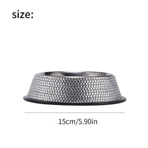 Bols pour chiens rose faits à la main en strass Bling bols en acier inoxydable pour animaux de compagnie mangeoire pour chiot chats chiens - Product Image 5