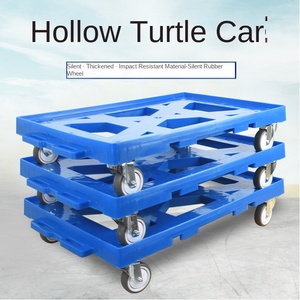 عربة نقل بلاستيكية رباعية العجلات مقاومة للصدمات مع عجلات مطاطية صامتة وسميكة - Product Image 5