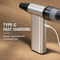 Aspirateur rechargeable avec souffleur d'air, dépoussiéreur 4 vitesses, portable sans fil, pour la maison et la voiture, 130000 tr/min