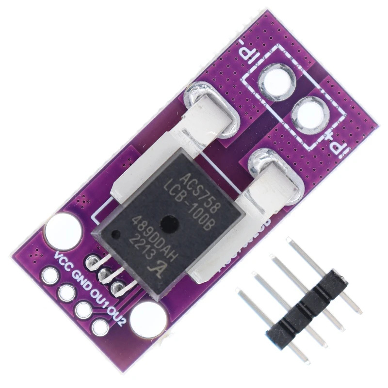 ACS758 Current Sensor Module Board - Panel Mount For AC/DC Current Sensing (±100Amp Range)