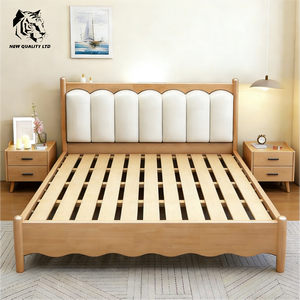 Proveedor chino de camas king size de 1.8m, económicas, personalizables, con gran stock, ecológicas, de diseño moderno, muebles de dormitorio, estructura de cama king size de madera. - Product Image 2
