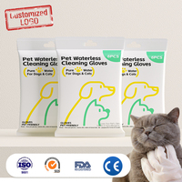 Herbruikbare, biologisch afbreekbare handschoenen voor het reinigen van huisdieren met aangepast logo, vochtige doekjes voor het verzorgen van huisdieren