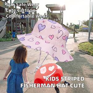 Sombrero de Pescador con Estampado de Dibujos Animados para Niñas, Protección Solar para Deportes de Verano, Viajes y Actividades al Aire Libre, Venta al Por Mayor - Product Image 2