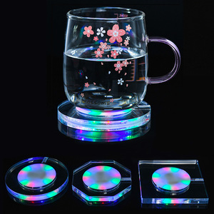 Posavasos LED, Posavasos Luminosos, Luces LED para Botellas, Iluminador de Botellas RGB de Colores, Posavasos con Adhesivos LED, Discos Luminosos - Product Image 5