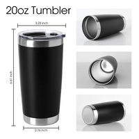 Bouteille isotherme portable 20 oz originale avec revêtement en poudre, logo personnalisé, pour café et eau, tasse de voyage gravée au laser, gobelet 20 oz