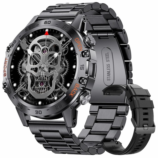 LIGE BW1846 Black Stainless Steel Smart Watch for Men Long Battery Life SmartWatch Answer Call Sport Fitness Tracker Android IOS