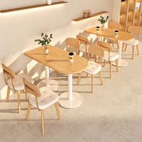 Meubles de restaurant commerciaux minimalistes, ensembles de tables et chaises en bois, style nordique personnalisé, table et chaise pour café, salon de thé