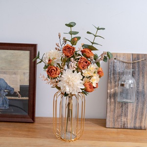 Bouquet de roses artificielles Sunny Window en tissu tissé plastique pour décoration de mariage et de maison CF02145 - Product Image 1
