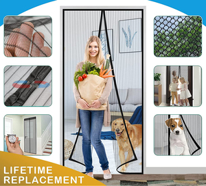 <span class=keywords><strong>Rideau</strong></span> de porte en maille magnétique en polyester moderne de haute qualité avec <span class=keywords><strong>moustiquaire</strong></span> anti-insectes à l'air frais mains libres - Product Image 5
