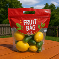 Sac d'emballage en plastique OPP CPP LDPE de qualité alimentaire avec logo imprimé personnalisé pour les raisins, sac d'emballage perforé pour fruits, sac d'emballage pour raisins