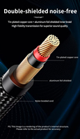 Câble audio professionnel blindé 6,35 mm avec connecteurs jack mâle 6,5 mm vers mâle 3,5 mm pour amplificateur - Vente en gros usine