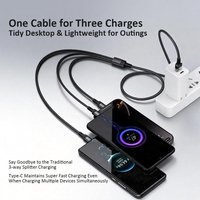 Câble de charge rapide 3-en-1 100W 5A en nylon tressé pour accessoires de téléphone portable – Vente en gros usine