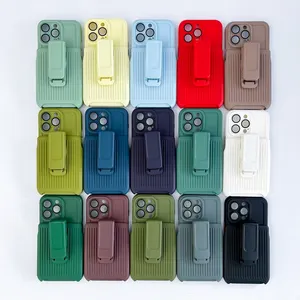 Antislip Armor Back Clip Beugel Mobiele Telefoon Case Voor Iphone Samsung Xiaomi