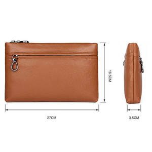 Cartera Larga para Hombre de Cuero Vacuno Genuino, Bolso de Mano Moderno y Elegante, Multifuncional, Casual y de Negocios - Product Image 2
