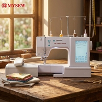 Machine à coudre et à broder automatique informatisée MYSEW, moteur à engrenages, 500 motifs intégrés, tête simple, zone de travail 24x13cm, neuve