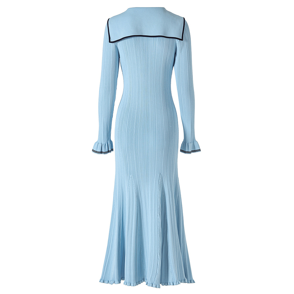 long sleeve sailor dress sansweet - Long-Sleeve Sailor Collar Drawstring-Waist A-Line Dress