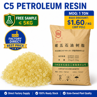 Résine pétrolière C5 pour adhésif thermofusible, couleur Gardner <= 3, tackifiant sensible à la pression, résine hydrocarbure pour bandes et colle
