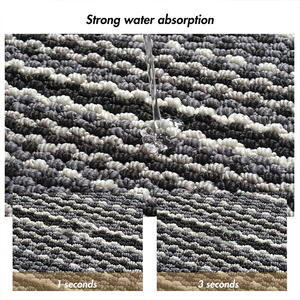 Tapis de cuisine rayé rectangulaire antidérapant en polypropylène gris foncé absorbant l'eau pour cuisine - Product Image 4