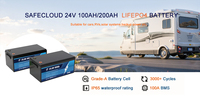 Batterie Lifepo4 24V 25.6V 100Ah 200Ah 280Ah 300Ah pour stockage d'énergie solaire, pack de batteries lithium-ion avec fonction Bluetooth
