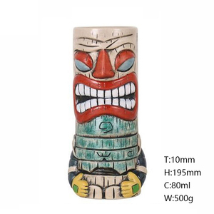 Taza de cerámica colorida pintada a mano, copa de cóctel hawaiana novedosa, 530Ml - Product Image 6