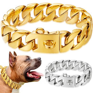 Collar de Cadena Resistente para Perros Grandes, 32 mm de Ancho, Acero Inoxidable Resistente a Mordeduras, Cadenas para Perros Grandes, Entrenamiento y Paseo - Product Image 1