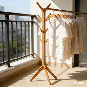 <span class=keywords><strong>Perchero</strong></span> <span class=keywords><strong>de</strong></span> Bambú con 8 Ganchos para Abrigos y Sombreros, Estante <span class=keywords><strong>de</strong></span> Almacenamiento, <span class=keywords><strong>Perchero</strong></span> <span class=keywords><strong>de</strong></span> Madera - Product Image 5