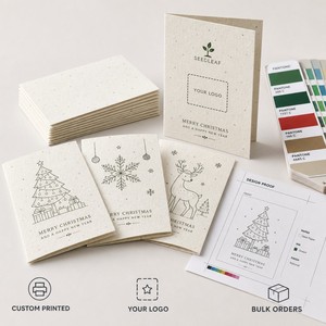 Carte de vœux A6 en forme de bonhomme de neige à planter, avec écharpe et boule de neige, motif dessin animé mignon, vente en gros - Product Image 3