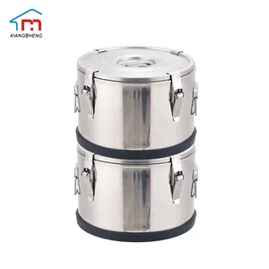 12-100L Stainless Steel Insulation Barrel Stackable Transport Barrel With Double Walls Structure And Rubber Bottom