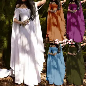 5XL antik yunan tanrıçası peri beyaz elbise kostüm cadılar bayramı ortaçağ rönesans kale prenses Cosplay parti giysileri