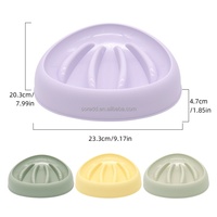 Tazón de Comida para Perros y Gatos SORADD, Diseño de Concha, Forma Redondeada, Antideslizante, Elevado, de PP, con Logotipo Personalizado, para Interiores/Exteriores, Viajes, Saludable