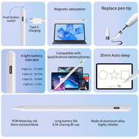 Pensil Stylus Digital Tipe-C 30 Menit 10 Jam, Pena Pengisian Cepat iPad Android Windows, Aluminium POM OEM Grosir Pasokan Pabrik