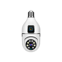 Caméra de sécurité CCTV WIFI E27 Bulb V380 Pro, caméra PTZ à double objectif, ampoule lumineuse