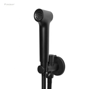 PINEBAY <strong>High</strong> <strong>Quality</strong> Handheld ABS Plastic Matte Black <strong>Shattaf</strong> Kit Bathroom Douche Spray Kit Toilet Bidet Sprayer Set - Product Image 1