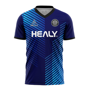 Kaos Sepak Bola Retro Oversize Klasik HEALY Custom untuk Pria, Jersey Sepak Bola Vintage dengan Kerah Polo V-Neck - Product Image 1