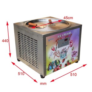 Máquina comercial para freír helados XEOLEO, máquina eléctrica para hacer helados <span class=keywords><strong>en</strong></span> rollo de acero inoxidable de 800W, olla redonda de 45CM, sartén de <span class=keywords><strong>Gel</strong></span> individual - Product Image 2