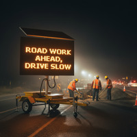Écran de guidage du trafic VMS pour remorque à affichage mobile à énergie solaire monté sur tracteur pour équipement publicitaire
