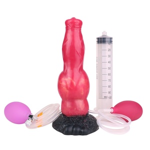 YOCY Silicone Inflatable Squirting <b>Dildo</b> Fantasy Animal Cock Big Girth Dog <b>Dildo</b> Inflating Knot Stimulation Inflatable Anal Toys - Product Image 1