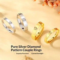 Vente en gros de bagues de mariage classiques en argent sterling 925, à motifs taillés en diamant en forme de roue de voiture, pour femmes et hommes, pour fiançailles
