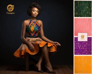 ผ้าปาจน์แอฟริกันลายแว็กซ์กลิตเตอร์สีทองประดับตกแต่ง - Product Image 3