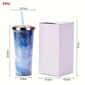 Meilleures ventes : Gobelets isothermes en plastique de 24 oz réutilisables avec insert en papier personnalisé pour boissons chaudes et froides, sans BPA - Product Image 3