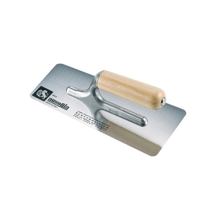 Truelle à plâtre Ausonia 24x11 cm, trapezoidale, en acier inoxydable, à coins arrondis, fabriquée en Italie - Product Image 1